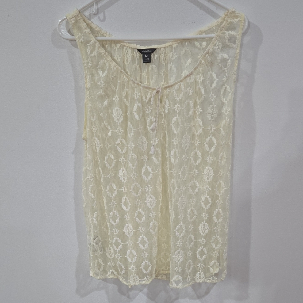 Eddie Bauer Sz XL Ivory Lace Blouse